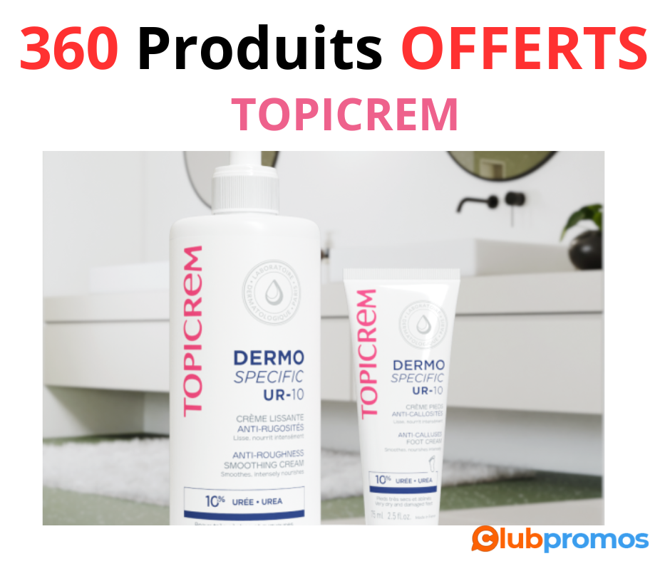 Produits Topicrem disponibles pour test gratuit