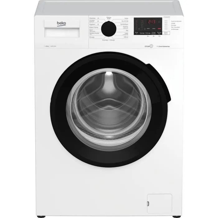 Solde : Lave-linge hublot BEKO WTE10422XBW – 10 kg – Induction – 1400 trs/min – Blanc à 279,99€
